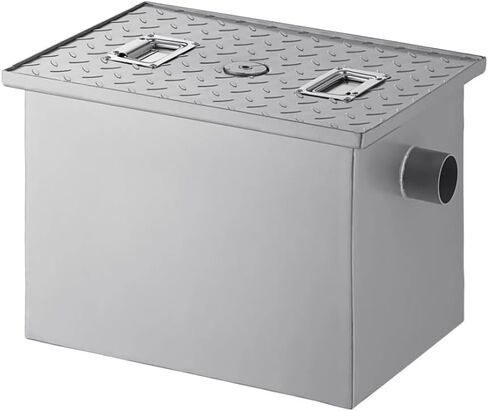 20 lb / 10 GPM Grease Trap with 2" Non-Threaded Connections - PDI Certified Steel Grease Interceptor for Commercial Kitchens, Prep & Pot Sinks, Dishwashers - Includes Flow Control in Kuwait