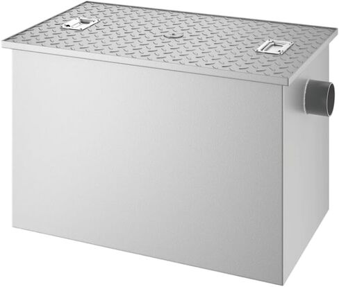 20 lb / 10 GPM Grease Trap with 2" Non-Threaded Connections - PDI Certified Steel Grease Interceptor for Commercial Kitchens, Prep & Pot Sinks, Dishwashers - Includes Flow Control in Saudi Arabia