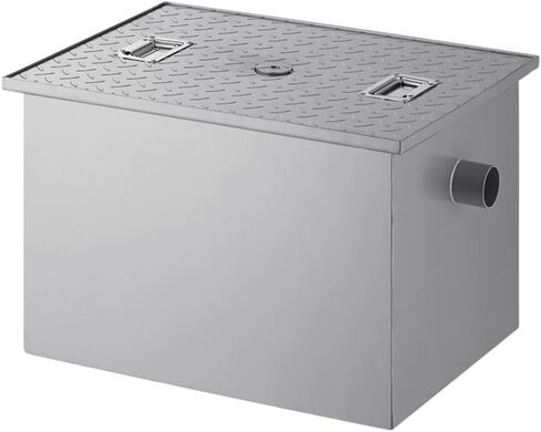 20 lb / 10 GPM Grease Trap with 2" Non-Threaded Connections - PDI Certified Steel Grease Interceptor for Commercial Kitchens, Prep & Pot Sinks, Dishwashers - Includes Flow Control in Saudi Arabia