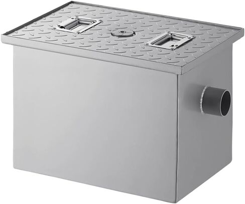 20 lb / 10 GPM Grease Trap with 2" Non-Threaded Connections - PDI Certified Steel Grease Interceptor for Commercial Kitchens, Prep & Pot Sinks, Dishwashers - Includes Flow Control in Saudi Arabia