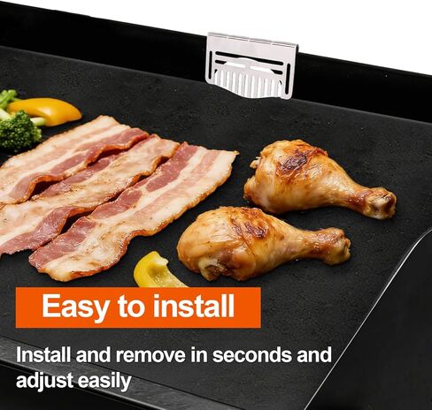 Griddle Grease Gate, Stainless Steel Double-Sided Design Grill Guard Accessories Compatible with Blackstone for Preventing Baking Pan Food from Spilling Falling into Rear Grease Trap in Saudi Arabia