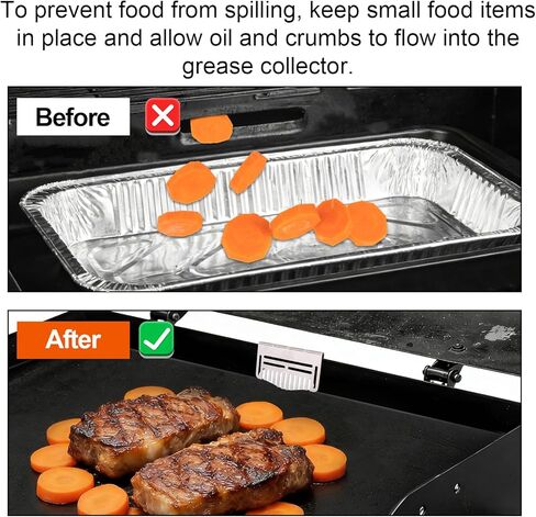 Griddle Grease Gate, Stainless Steel Double-Sided Design Grill Guard Accessories Compatible with Blackstone for Preventing Baking Pan Food from Spilling Falling into Rear Grease Trap in Saudi Arabia