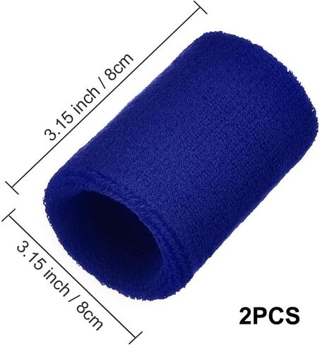 4 Pack Wrist Sweatbands, Perfect for Basketball, Football, Tennis, Soccer, Running and Work Out, Sports Wristbands for Men & Women(Black, Blue) in Saudi Arabia
