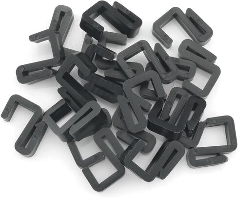 20PCS Black S-Shaped Hanger Hooks - Stainless Steel Clip-on Hanging Hooks for Plastic Flat Rack in Saudi Arabia