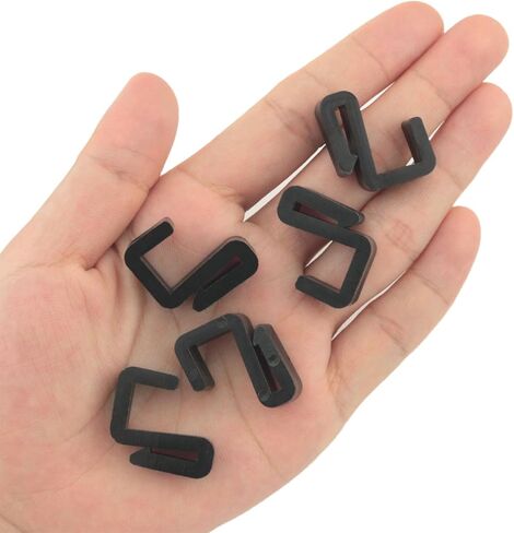 20PCS Black S-Shaped Hanger Hooks - Stainless Steel Clip-on Hanging Hooks for Plastic Flat Rack in Saudi Arabia