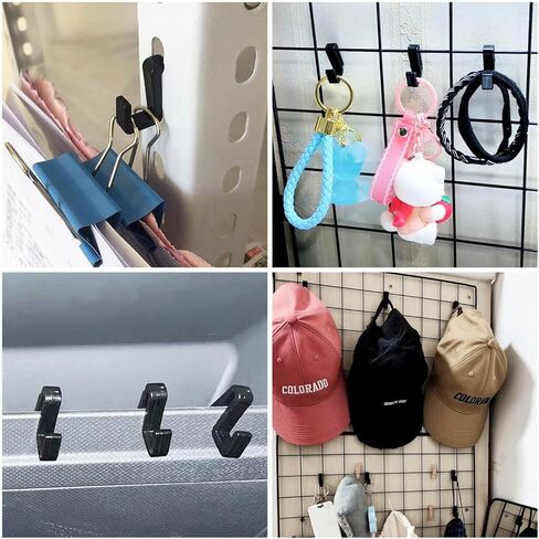 20PCS Black S-Shaped Hanger Hooks - Stainless Steel Clip-on Hanging Hooks for Plastic Flat Rack in Saudi Arabia