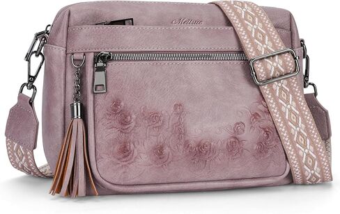 أكياس Meitrue Crossbody للنساء ، محفظة Crossbody Leather Leather Leather Leady Multi Counter Counter Bass مع شرابة in Kuwait