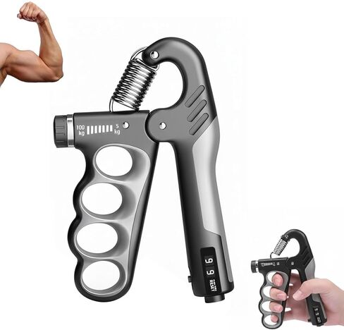 Adjustable Grip Strength Trainer Hand Gripper for Grip Strength, Forearm & Wrist Strengthener, Hand Exerciser for Strength Training & Therapy 11-220Lbs(5-100KG) in Saudi Arabia