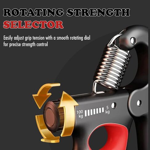 Adjustable Grip Strength Trainer Hand Gripper for Grip Strength, Forearm & Wrist Strengthener, Hand Exerciser for Strength Training & Therapy 11-220Lbs(5-100KG) | Red in Saudi Arabia