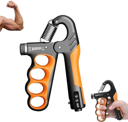 Adjustable Grip Strength Trainer Hand Gripper for Grip Strength, Forearm & Wrist Strengthener, Hand Exerciser for Strength Training & Therapy 11-220Lbs(5-100KG) | Orange in Saudi Arabia