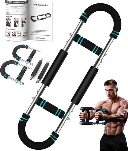 Twister Arm Trainer, 66-110lb Adjustable Chest Workout Equipment Power Twist Arm Trainer, Forearm Strengthener, Portable Spring Resistance for Home Fitness in Saudi Arabia
