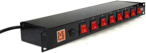MR DJ PSC250 Rack Mountable 8 Port Power Switcher Surge Protectors Red Toggles ON/Off Power Center, Power Strip in Saudi Arabia