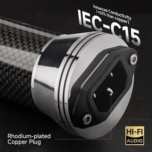 TODN HiFi Silver-Plated OFC Power Cord + Power EMI Filter Cable for Audio Equipment, Home Theater in Kuwait