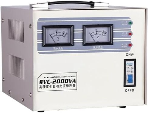 Automatic Voltage Stabilizer 5000W - Single Phase AC Regulator 150-260V Input, 220V Output, Power Conditioner with Surge Protection, 2000VA for Home & Office Use in Saudi Arabia
