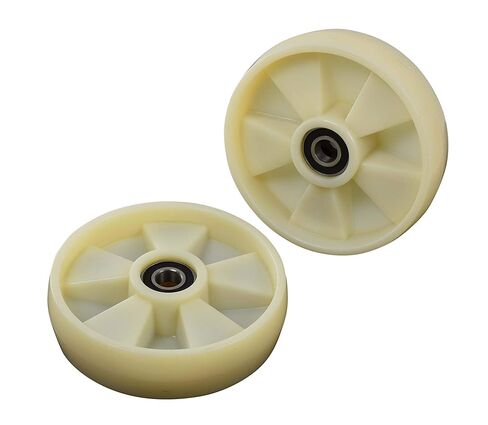 مجموعة عجلات قيادة رافعة البليت/الشاحنة (قطعتان) 7.5 بوصة × 2 بوصة مع معرف المحامل 20 مم نايلون in Kuwait
