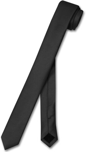 Vesuvio Napoli Narrow NeckTie Extra Skinny GOLD Color Men's Thin 1.5" Neck Tie, Gold, One size in Kuwait
