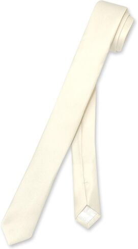 Vesuvio Napoli Narrow NeckTie Extra Skinny GOLD Color Men's Thin 1.5" Neck Tie, Gold, One size in Kuwait