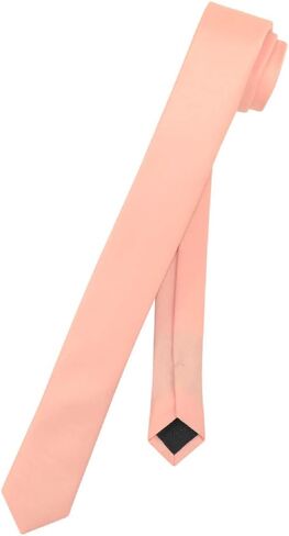Vesuvio Napoli Narrow NeckTie Extra Skinny GOLD Color Men's Thin 1.5" Neck Tie, Gold, One size in Kuwait