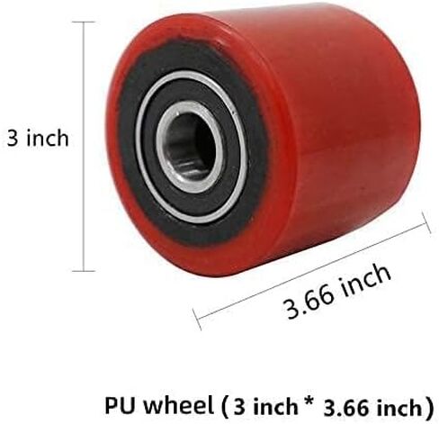 TORY CARRIER Roller, PU wheels with Bearing, 3 inch x 3.7 inch for manual Pallet Jack Replacement Suitable for A-1006/A-1007/A-1031-A Pair in Kuwait
