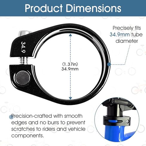 Cycles Bike Seat Post Clamp, Aluminum Alloy Seat Tube Clip Bike Quick Release Clamp (Diameter 34.9mm) in Saudi Arabia