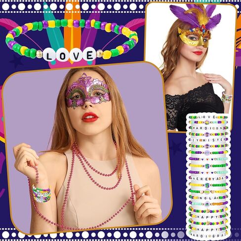 60 PCS استقلال الأساور Braclets Bulk 4th of July Friendship Friendlets Admended Beaded Clay Surfer Heishi Jewelry for Women Gift Party Supplies in Kuwait