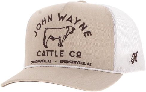 HOOEY John Wayne 5-Panel Trucker Hat, Tan/White in Saudi Arabia