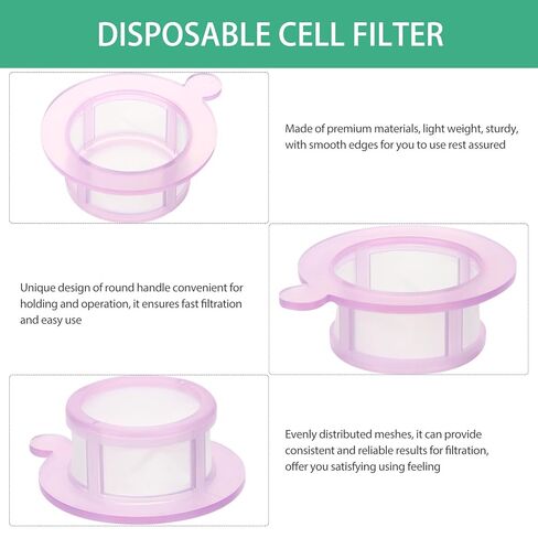 Garneck 2pcs Disposable Cell Strainers Cell Filters with Frame and Mesh for Laboratory Experiment Science Tool for Efficient Filtration and Ventilation in Saudi Arabia