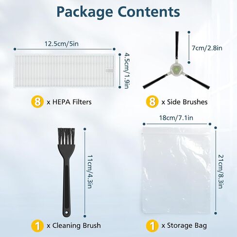 16 Pack Filter Replacement Parts for 𝗟𝗲𝗳𝗮𝗻𝘁 𝗠𝟮𝟭𝟬, for 𝗢𝗞𝗣 𝗟𝗶𝗳𝗲 𝗞𝟮 𝗞𝟯 𝗞𝟯𝗔 𝗞𝟰 𝗞𝟱 Robot Vacuum, with HEPA Filter Size 5.0 * 1.9 Inch (NOT FOR M210 Pro) in Kuwait