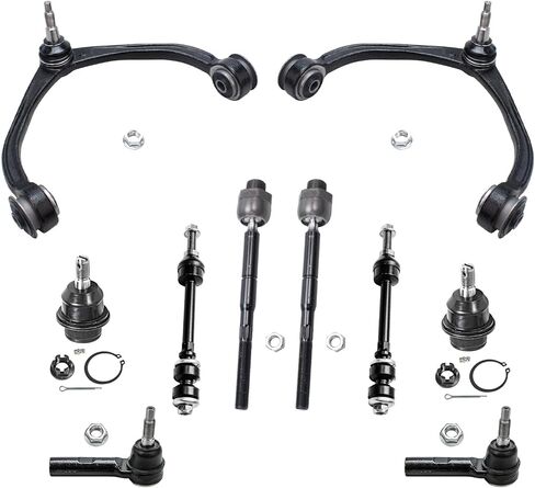 Detroit Axle - Front End 10pc Suspension Kit for 2008-2012 Jeep Liberty, 2007-2011 Dodge Nitro, 2 Upper Control Arms w/Ball Joint 2 Lower Ball Joints 2 Sway Bars 4 Inner Outer Tie Rods Replacement in Kuwait