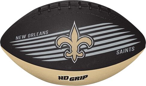 Rawlings NFL Downfield Youth Size Football with 5X HD Grip, New Orleans Saints in Saudi Arabia