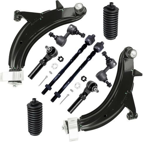 Detroit Axle - Front End 10pc Suspension Kit for 2008-2012 Jeep Liberty, 2007-2011 Dodge Nitro, 2 Upper Control Arms w/Ball Joint 2 Lower Ball Joints 2 Sway Bars 4 Inner Outer Tie Rods Replacement in Kuwait