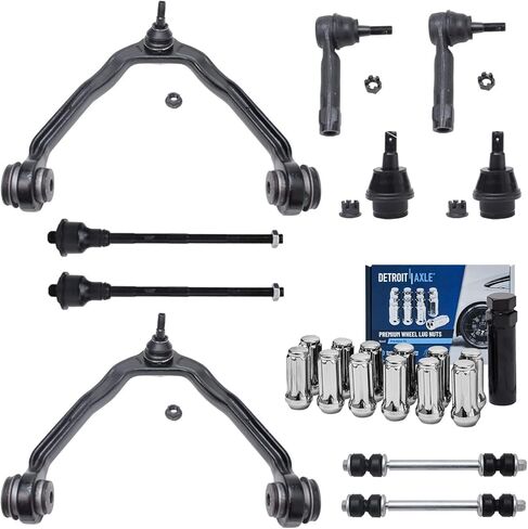 Detroit Axle - Front End 10pc Suspension Kit for 2008-2012 Jeep Liberty, 2007-2011 Dodge Nitro, 2 Upper Control Arms w/Ball Joint 2 Lower Ball Joints 2 Sway Bars 4 Inner Outer Tie Rods Replacement in Kuwait