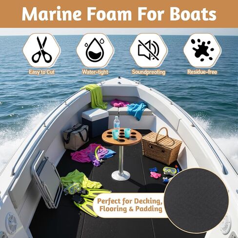 صفائح مطاطية من إسفنج النيوبرين مع ورقة إسفنجية لاصقة، لفة مطاطية من النيوبرين العازلة للخلايا المغلقة من أجل حشوات DIY ووسادات الصدمات والبطانة (12 بوصة عرض × 1/4 بوصة طول × 157 بوصة طول، أسود) in Kuwait