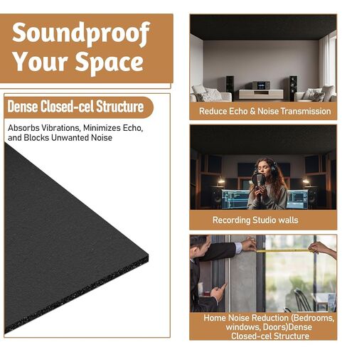 صفائح مطاطية من إسفنج النيوبرين مع ورقة إسفنجية لاصقة، لفة مطاطية من النيوبرين العازلة للخلايا المغلقة من أجل حشوات DIY ووسادات الصدمات والبطانة (12 بوصة عرض × 1/4 بوصة طول × 157 بوصة طول، أسود) in Kuwait