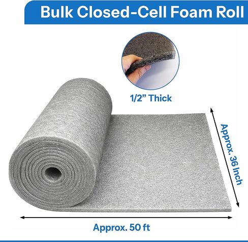 Foam Sheet Roll 50 Feet x 36 Inch x 1/2 Inch Thick for DIY Projects - Durable, Easy to Cut. in Saudi Arabia
