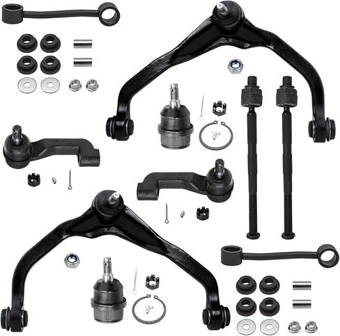 Detroit Axle - Front End 10pc Suspension Kit for 2008-2012 Jeep Liberty, 2007-2011 Dodge Nitro, 2 Upper Control Arms w/Ball Joint 2 Lower Ball Joints 2 Sway Bars 4 Inner Outer Tie Rods Replacement in Saudi Arabia
