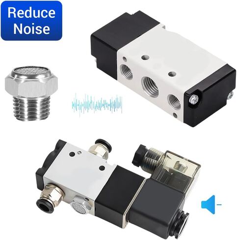 5Pcs Air Pneumatic Mufflers, PT 1/8" Male Thread 304 Stainless Steel Flat Head Mesh Silencer Fitting for Industrial Grade Air Compressor Tools, Automotive Workshop in Saudi Arabia