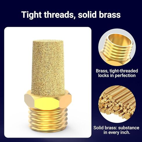 20 عبوة كاتم صوت هوائي نحاسي بخيط ذكر 1/4 بوصة in Kuwait