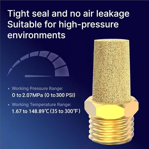 20 عبوة كاتم صوت هوائي نحاسي بخيط ذكر 1/4 بوصة in Kuwait