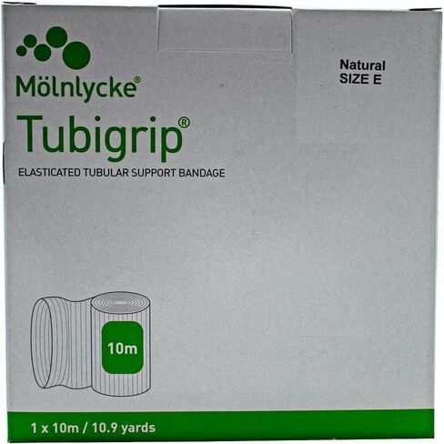 ضمادة أنبوبية مقاس E طبيعي من Tubi Grip، 8.75 سم × 10 متر، ضمادة دعم قطنية مطاطية، 10.9 ياردة in Kuwait