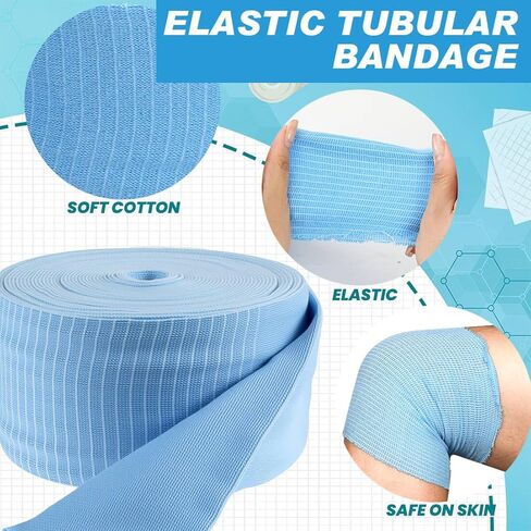 Elastic Tubular Support Bandage Size D Stockinette Tubing Breathable Tissue Support Compression Bandages Roll for Arm Knees Legs 3'' x 26ft in Kuwait