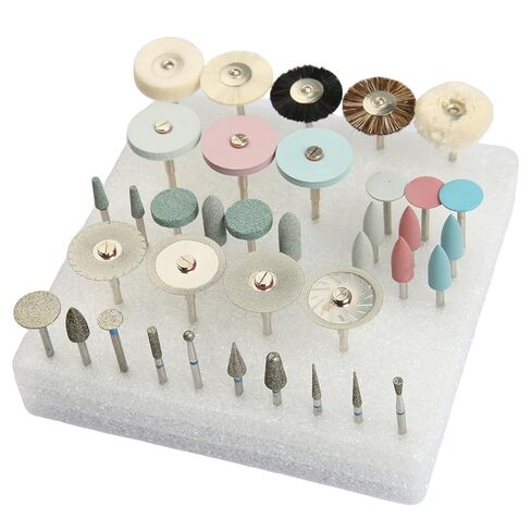 37pcs Dental Polishing Kit Universal Porcelain Ceramic Grinding Polishing Set 2.35mm Shank for Dentist Lab and Students Practice in Kuwait