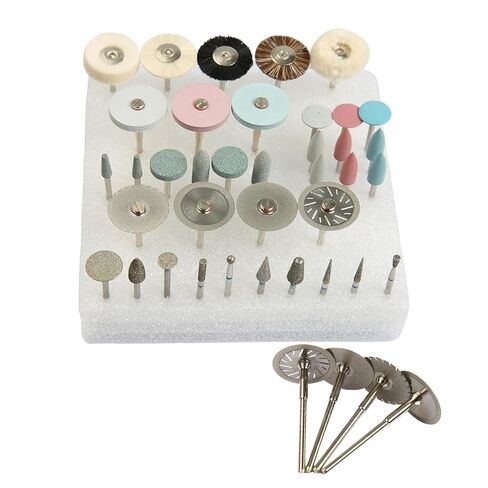 37pcs Dental Polishing Kit Universal Porcelain Ceramic Grinding Polishing Set 2.35mm Shank for Dentist Lab and Students Practice in Kuwait