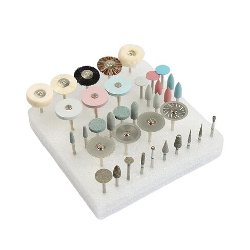 37pcs Dental Polishing Kit Universal Porcelain Ceramic Grinding Polishing Set 2.35mm Shank for Dentist Lab and Students Practice in Kuwait