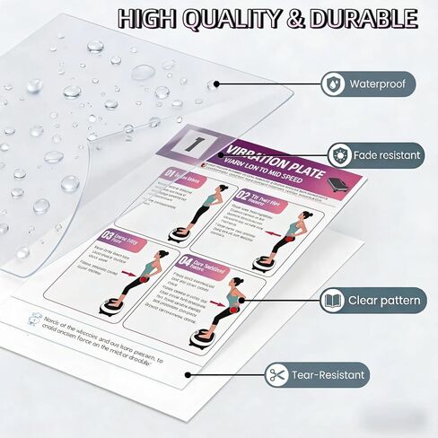 Vibration Plate Workout Poster, 30-Day Beginner to Advanced Professiona Guidance,Full-Body Exercises,6 Workout Guidance & 2 Pcs Planner for Home & Gym Use,Compatible With All Vibration Plate Machines. in Saudi Arabia