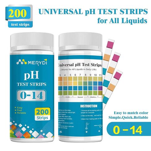 pH Test Strips (0-14 Range) – 200pcs Universal Litmus Paper for Water, Pools, Kombucha, Food & Soap Making in Saudi Arabia