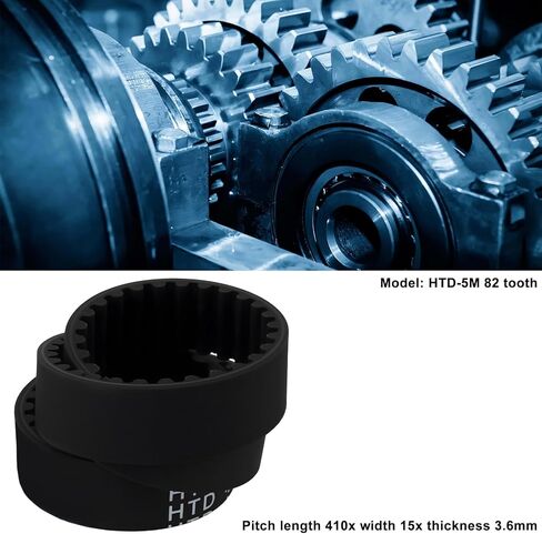 ECSiNG 2x Rubber Timing Belt HTD-5M 82 Teeth Pitch 410mmx15mmx3.6mm Suitable for Transmission Gear Drive in Kuwait