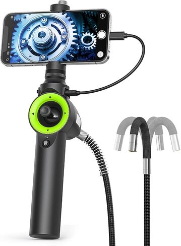 Anykit 360° 4 Ways Articulating Borescope, Industrial Endoscope with 0.26 in Articulated Snake Camera, Inspection Camera with 6 Adjustable LED Lights Compatible with Phone and Android - 3.3 FT in Kuwait