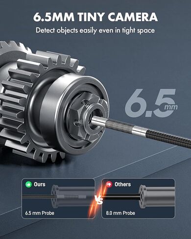 Anykit 360° 4 Ways Articulating Borescope, Industrial Endoscope with 0.26 in Articulated Snake Camera, Inspection Camera with 6 Adjustable LED Lights Compatible with Phone and Android - 3.3 FT in Kuwait