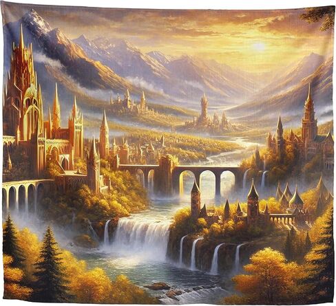 Xolytar Rustic Hobbit House Greenery Wall Tapestry, Storybook Forest Landscape Wall Hanging, Cottagecore Bedroom Aesthetic Decor, Fantasy Nature Lover Gift for Living Room or Party 60 * 50 inches in Saudi Arabia